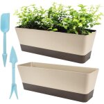 Teppe - 2 pcs pots de fleurs succulentes en plastique 30. 5 * 10. 5cm jardini�re rectangulaire bac a ...
