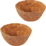 Teppe - 2 pices doublure en fibre de coco, sacs ronds en fibre de coco, jardinires de fleurs en fiber, ...