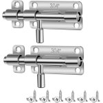 Teppe - 2 pices loquet porte, 304 targette en acier inoxydable, verrou porte interieure avec trou pour ...