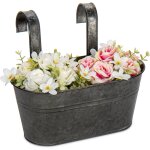 Teppe - lot de 2 pots de fleurs galvaniss a suspendre avec crochet amovible en zinc pour intrieur ou ...