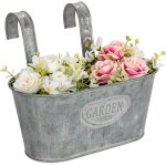 Teppe - lot de 2 pots de fleurs galvaniss a suspendre avec crochet amovible en zinc pour intrieur ou ...