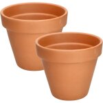 Teppe - ® lot de 2 pots de fleurs en terre cuite, diam�tre : 17 cm, avec bordure, pour l'int�rieur et ...