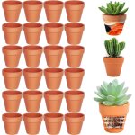 Teppe - lot de 24 pots en terre cuite de 4 x 4. 8 cm, petits pots en argile avec trou de drainage, mini ... Teppe - lot de 24 pots en terre cuite de 4 x 4. 8 cm, petits pots en argile avec trou de drainage, mini ...