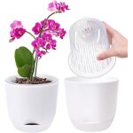 Teppe - 2pack pot pour orchidées transparent, 14, 7 cm pot de fleur intérieur, bac a réserve d'eau pour ... Teppe - 2pack pot pour orchidées transparent, 14, 7 cm pot de fleur intérieur, bac a réserve d'eau pour ...