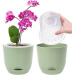 Teppe - 2pack pot pour orchidées transparent, 14, 7 cm pot de fleur intérieur, bac a réserve d'eau pour ... Teppe - 2pack pot pour orchidées transparent, 14, 7 cm pot de fleur intérieur, bac a réserve d'eau pour ...