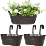 Teppe - 2pcs pots de fleur suspendus en métal 27cm noir grands pots de plantes à suspendre avec deux ... Teppe - 2pcs pots de fleur suspendus en métal 27cm noir grands pots de plantes à suspendre avec deux ...