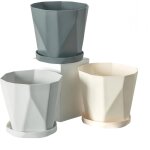 Teppe - 3 pièces pots de fleurs en plastique, 13cm pot de fleur coloré semoir de semis à contrôle des ... Teppe - 3 pièces pots de fleurs en plastique, 13cm pot de fleur coloré semoir de semis à contrôle des ...
