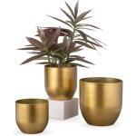 Teppe - lot de 3 pots d'extrieur galvaniss en zinc - pots vintage ronds - pot de fleurs rustique pour ...
