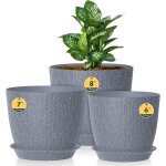 Teppe - lot de 3 pots de fleurs avec systme d'irrigation, 20, 3 / 17, 8 / 15, 2 cm, avec systme d'irrigation ...