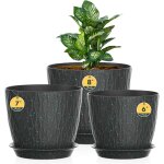 Teppe - lot de 3 pots de fleurs avec systme d'irrigation, 20, 3 / 17, 8 / 15, 2 cm, avec systme d'irrigation ...