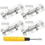 Teppe - 4 pcs 3 pouces loquet porte en acier inoxydable verrou targette porte verrous de porte coulissants ...