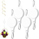 Teppe - 4 pièces crochet suspension plante, blanc rétractable poulie pour plante fleurs de pots pour ... Teppe - 4 pièces crochet suspension plante, blanc rétractable poulie pour plante fleurs de pots pour ...