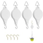 Teppe - 4 pièces crochet suspension plante, blanc rétractable poulie pour plante fleurs de pots pour ... Teppe - 4 pièces crochet suspension plante, blanc rétractable poulie pour plante fleurs de pots pour ...