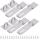 Teppe - 4 pi�ces moraillon porte cadenas, loquet cadenas, loquet de cadenas, loquet porte exterieur argent, ...