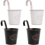 Teppe - lot de 4 pots de fleurs suspendus pour balcon avec trou de drainage, petits pots de fleurs suspendus ... Teppe - lot de 4 pots de fleurs suspendus pour balcon avec trou de drainage, petits pots de fleurs suspendus ...