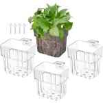 Teppe - lot de 4 supports de plantes d'aquarium, pots de fleurs en plastique transparent panier  plantes ...