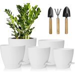 Teppe - 5 pcs pots de fleurs en plastique, 17. 8 / 16. 5 / 15. 2 / 13. 9 / 12. 7cm pots  fleurs / plantes ...