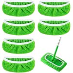 Teppe - 6 pices lingettes reutilisable pour swiffer, chiffon de serpillire microfibre, tampon balai ...