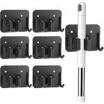 Teppe - accroche balai mural, 6 pi�ces support balais mural, porte balais acier inoxydable pour balai ...