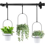 Teppe - barre de pot de fleurs suspendus en métal réglable pour plantes intérieures extérieures, 58cm ... Teppe - barre de pot de fleurs suspendus en métal réglable pour plantes intérieures extérieures, 58cm ...