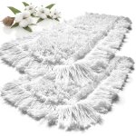 Teppe - en coton, blanc, lot de 2 serpillires de 50 cm pour parquets en bois vritable et carrelages ...