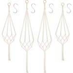 Teppe - flintronic 4pc macramé pot suspendu, support pots suspendu pour fleur, macramé suspension plante ... Teppe - flintronic 4pc macramé pot suspendu, support pots suspendu pour fleur, macramé suspension plante ...