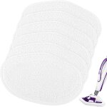 Teppe - kit de 6 vadrouilles de rechange lavables 33x18cm, serpillires microfibres lavables rutilisables ...