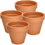 Teppe - kotarbau? lot de 4 pots en terre cuite avec bord de 15 cm pour intrieur et extrieur, pot ...