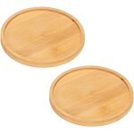 Teppe - plateau de service en bambou 2 pièce plateau en bambou 10cm rond soucoupe bambou plante rond ... Teppe - plateau de service en bambou 2 pièce plateau en bambou 10cm rond soucoupe bambou plante rond ...