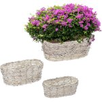 Teppe - pot de fleurs, 3 tailles différentes, en rotin, avec plastique, cache - pots pour intérieur, ... Teppe - pot de fleurs, 3 tailles différentes, en rotin, avec plastique, cache - pots pour intérieur, ...