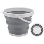 Teppe - ® seau pliable 5l en silicone - bassine de nettoyage compacte pour camping, plage, voiture(gris) ... Teppe - ® seau pliable 5l en silicone - bassine de nettoyage compacte pour camping, plage, voiture(gris) ...