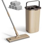 Teppe - serpillre seau essoreur, serpillire plat microfibre avec 6 serpillres rutilisables, serpillre ...