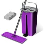 Teppe - serpillire seau essoreur, serpillre microfibre plat avec manche inox, balai plat rotative 360 ...