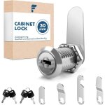 Teppe - serrure bote aux lettres de 30 mm, serrure d'armoire livr avec 5 plaques, serrure boite aux ...