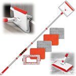 Teppe - vadrouille de nettoyage avec 142 cm longue poigne, nettoyeur de plinthes, 1 brosse a poils durs, ...