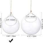 Terrarium en verre suspendu 2 pi�ces grande ouverture vase plante boules 10cm fleur vase pot boules de ...