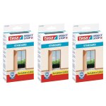 Tesa lot de 3 moustiquaires insect stop standard pour portes 2 x 0, 65 x 2, 20m anthracite