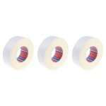 Tesa lot de 3 rubans 4651 adh�sif toil� premium 19 mm x 50 m blanc