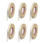 Tesa lot de 6 rubans adhsif toil 4541 - 15 mm x 50 m blanc ecru