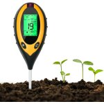 Testeur de sol 4 en 1 ph - mtre, testeur de thermomtre de plante numrique avec eclairement / temprature ...
