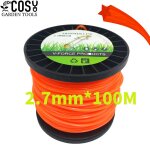 Tête de coupe pentagramme en nylon pour tondeuse à gazon, fil de 2. 7mm x 100m, ligne de tondeuse à gazon ... Tête de coupe pentagramme en nylon pour tondeuse à gazon, fil de 2. 7mm x 100m, ligne de tondeuse à gazon ...
