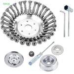 T�te de tondeuse � gazon 6 / 8 pouces, 1 kit de t�te de d�broussailleuse en fil d'acier avec adaptateur ...