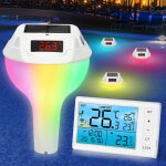 Thermometre piscine, thermomtre piscine solaire lumineux avec affichage et corde, thermomtre piscine ...