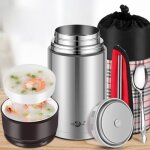 Thermos alimentaire en acier inoxydable 304, bote a djeuner de 800ml, rcipient isol, portable, sac ...