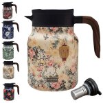Thermos a the floral vintage avec infuseur integre, carafe isotherme en acier inoxydable 1000 ml pour ... Thermos a the floral vintage avec infuseur integre, carafe isotherme en acier inoxydable 1000 ml pour ...