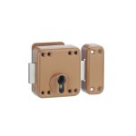 Thirard - verrou de porte d'entre boitier rafale cylindre profil poxy bronze