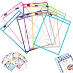 Tianyi - 10 pices pochettes effaables  sec a4 pochette effacable  sec rutilisable pochette plastique ...