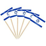Tianyi - 100pcs drapeau cure - dent isralien, pic drapeau isral pour topper de coupe, cure dent drapeau ...
