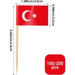 Tianyi - 100pcs drapeau cure - dent turquie, pic drapeau turc pour topper de coupe, cure dent drapeau ...