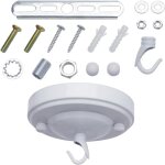 Tianyi - 104x26 mm kit d'auvent de plafond rond et plat en fer blanc avec vis, crochets de suspension ... Tianyi - 104x26 mm kit d'auvent de plafond rond et plat en fer blanc avec vis, crochets de suspension ...